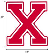 Red Collegiate Letter (X) Corrugated Plastic Yard Sign, 30in
